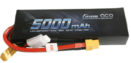 5000mAh 7.4V 50C Gens Ace LiPo Battery with XT60 Connector